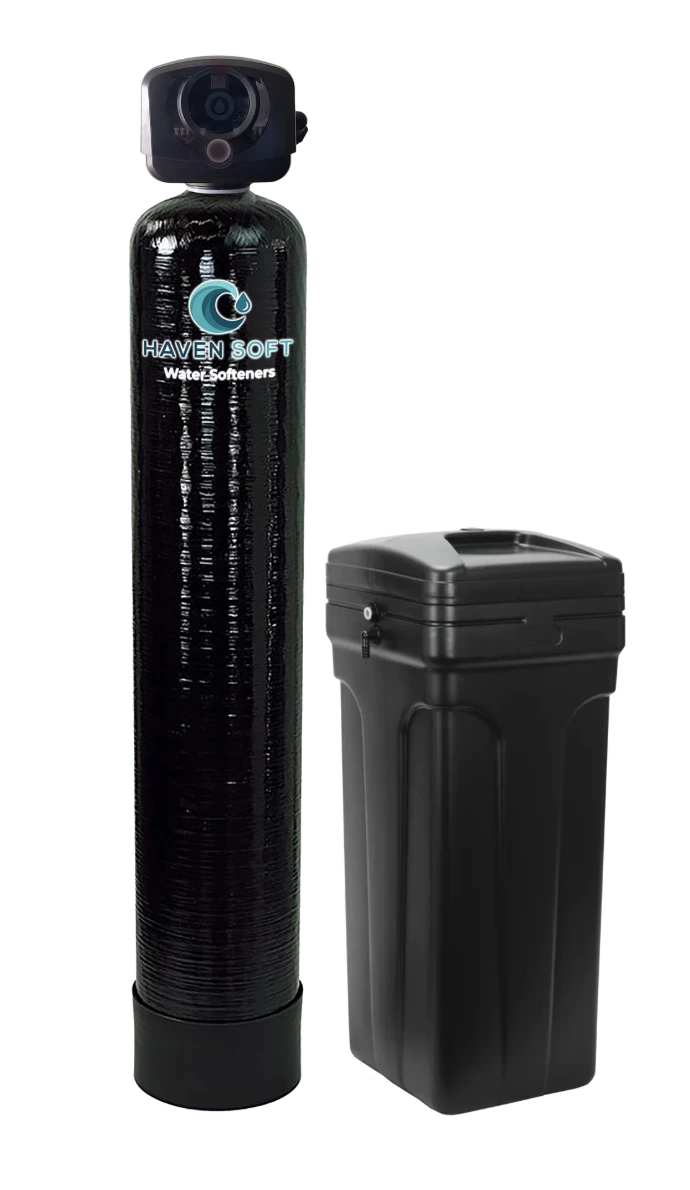 Whole-home carbon filtration tank with WiFi-connected control head